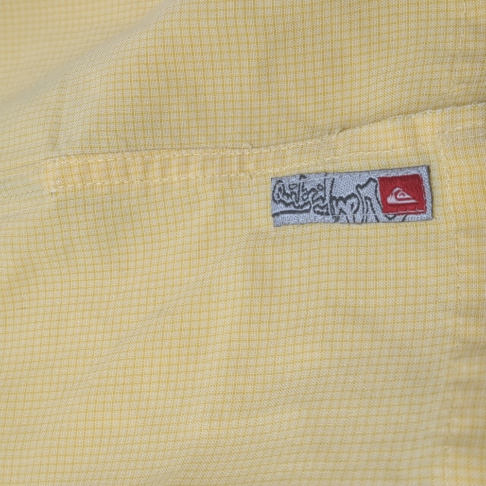 Quicksilver Yellow Button Up Vintage Shirt Short Sleeve Shirt Size Large - Picture 5 of 8